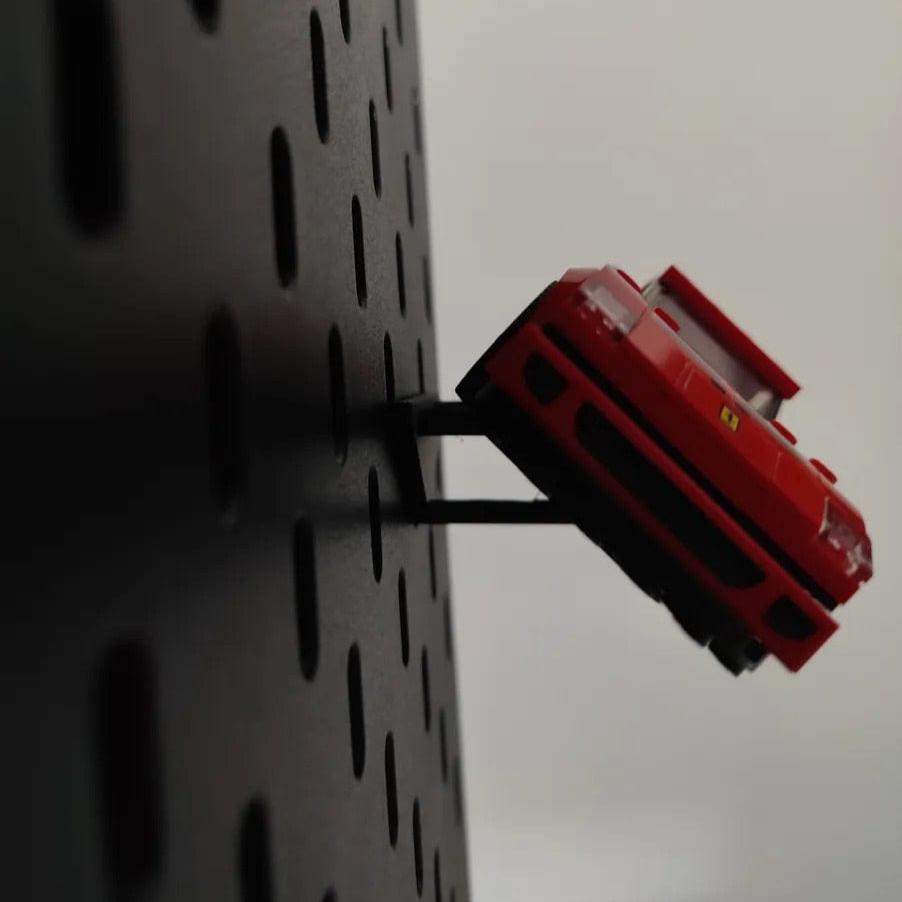 IKEA Skadis pegboard Lego Speed Champions mount side